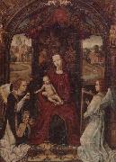unknow artist The madonna and child enthroned,attended by angels playing musical instruments USA oil painting reproduction